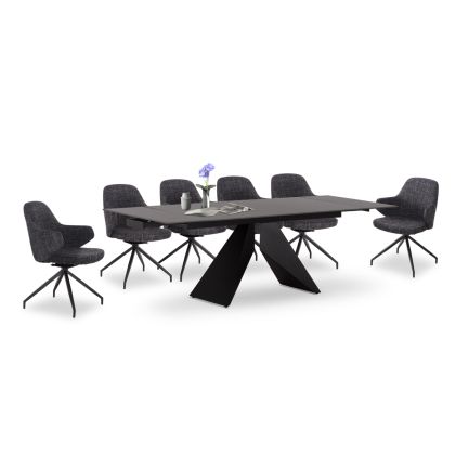 ΣΕΤ ΤΡΑΠΕΖΑΡΙΑΣ 7ΤΜΧ DOMINION SM21231 ΚΕΡΑΜΙΚΟ TOP--ΜΑΥΡΟ ΜΕΤΑΛΛΟ