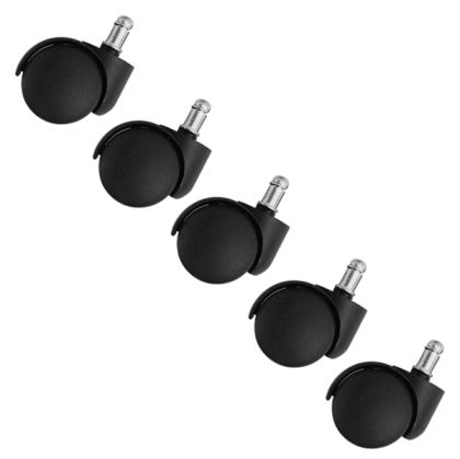 Spare caster wheels for office chair, black, set 5pieces