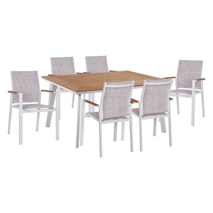 Set Dining Table 7pieces White color HM5242.01