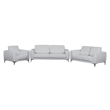 Set sofa 3 pieces Kenzie with White PU HM10329.01