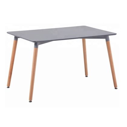 Kitchen Table HM8697.10 MINIMAL, grey MDF, legs BEECH, 160x90x74,5 cm
