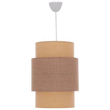 PENDANT CEILING LAMP HM7627.01 TWO-LAYER FABRIC DRUM, POLYETHYLENE FRAME