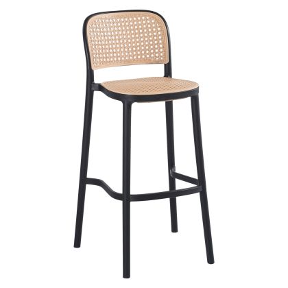 BAR STOOL HM5939.02 POLYPROPYLENE BLACK-BEIGE 41x53x103Hcm.