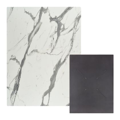 HPL TABLETOP HM6350.31 RECTANGULAR IN WHITE MARBLE COLOR 60X80cm