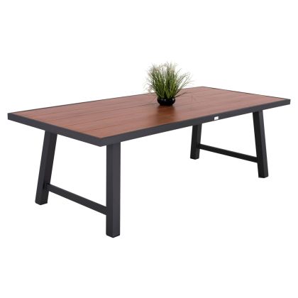 ВЪНШНА АЛУМИНИЕВА МАСА GOBAR -  АНТРАЦИТ С ДЪРВОВИДЕН ПЛОТ 240Χ105Χ75Hcm.