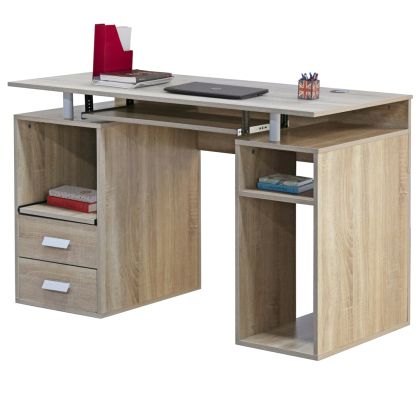 MELAMINE DESK STATUS HM2026.02 SONOMA-WHITE 120Χ55Χ76 cm.