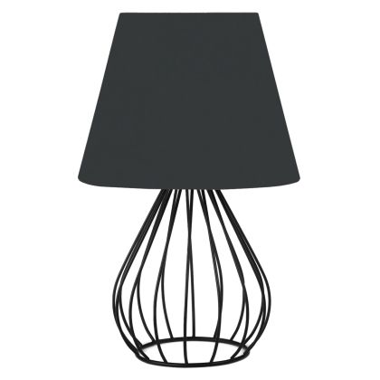 TABLE LAMP HM7604.01 BLACK METAL BODY, BLACK CAP FABRIC