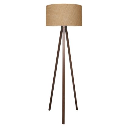 FLOOR STANDING LAMP HM7578.01 WALNUT COLOR TRIPOD, SANDY BEIGE CAP