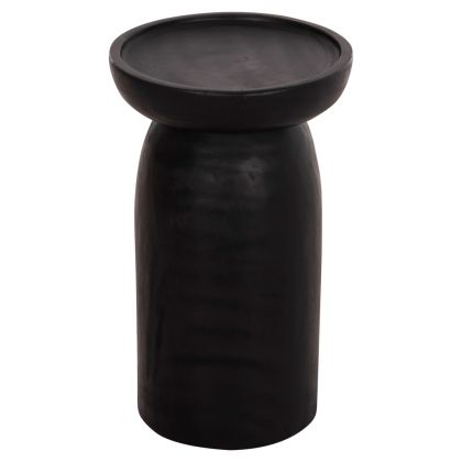 SIDE TABLE LOKI HM9899.12 SOLID SUAR WOOD IN BLACK Φ30x50Hcm.