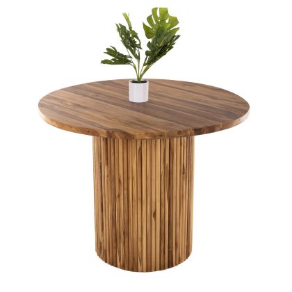 DINING TABLE DREMA1 HM9895 SOLID TEAK WOOD Φ100X80Hcm.- 3cm.TABLETOP