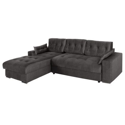 CORNER (LEFT) SOFA-BED WITH STORAGE SPACE CLANCY HM3281.02L ANTHRACITE FABRIC 308x181x92Hcm.