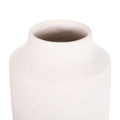 CERAMIC TABLE DECOR "GALAD" HM4588.01 OFF WHITE WITH CRYSTALLISATION Φ16x32Hcm.