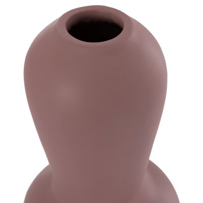 SET OF 2 TABLE DECORATIVE VASES CHELIN HM21144 TERRACOTTA IN BLACK & PURPLE