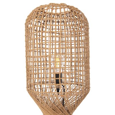 ПОДОВА ЛАМПА HM4357 МЕТАЛНО-ХАРТИЕНО ВЪЖЕ В КАФЯВО- 2 КРУШКИ Φ30x134Hcm.
