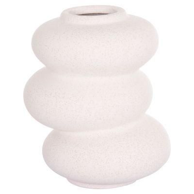 CERAMIC TABLE DECOR ROOK HM4628.01 OFF WHITE WITH CRYSTALLISATION Φ14x19Hcm.