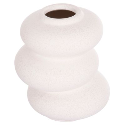 CERAMIC TABLE DECOR ROOK HM4628.01 OFF WHITE WITH CRYSTALLISATION Φ14x19Hcm.