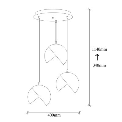 PENDANT LIGHT BLACK WITH GOLD HM7245 Φ40x114 cm.