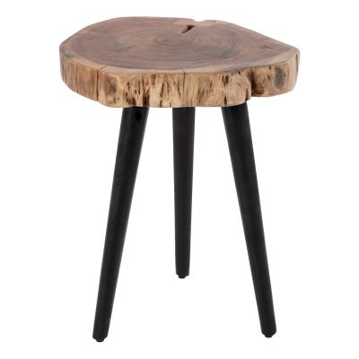 ACACIA TABLE HM8364.11 SOLID ACACIA WITH BLACK LEGS 40X40X49.5H CM