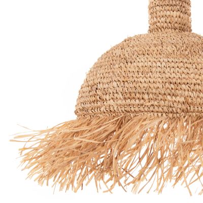 CEILING PENDANT LUMINAIRE SET HM11923 ROPE AND DRIED PALM LEAF FIBERS Φ41.5Χ150H cm.