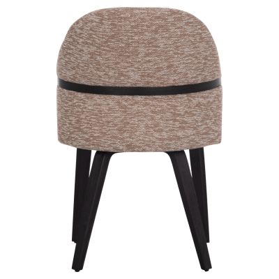 DINING CHAIR DEKKER HM18249.03 PLYWOOD IN BLACK--FABRIC IN BROWN 50x60x80Hcm.