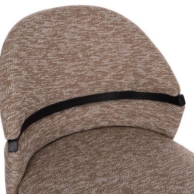 DINING CHAIR DEKKER HM18249.03 PLYWOOD IN BLACK--FABRIC IN BROWN 50x60x80Hcm.