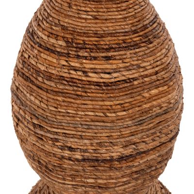 DECORATIVE FLOOR VASE HM7865 BANANA FIBER RUSH-MAT IN BROWN COLOR Φ35x104Hcm.