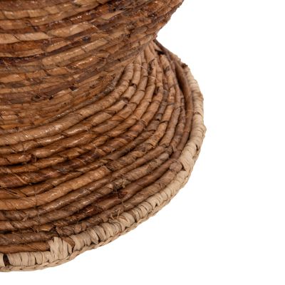 DECORATIVE FLOOR VASE HM7865 BANANA FIBER RUSH-MAT IN BROWN COLOR Φ35x104Hcm.