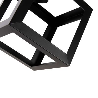 CEILING PENDANT LAMP HM4192 BLACK METAL CUBE 16x16x132Hcm.