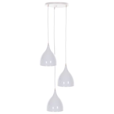 CEILING PENDANT LAMP HM4138 3-LIGHT WHITE METAL Φ33x33-115Hcm.