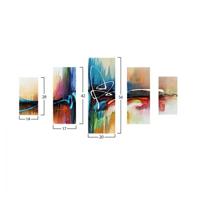 5 БР МДФ КАРТИНКА АБСТРАКТНИ ЦВЕТОВЕ 82Χ56x3 HM7202.02