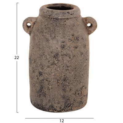 DECOR VASES 3PCS HM7710.11 ANTIQUE GREY TERRACOTTA