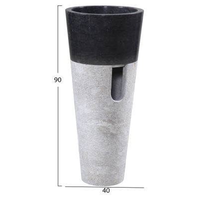 КОНУСНА МИВКА ОТ МРАМОР В ЧЕРНО И СИВО Φ40x90Hcm.HM7808.01