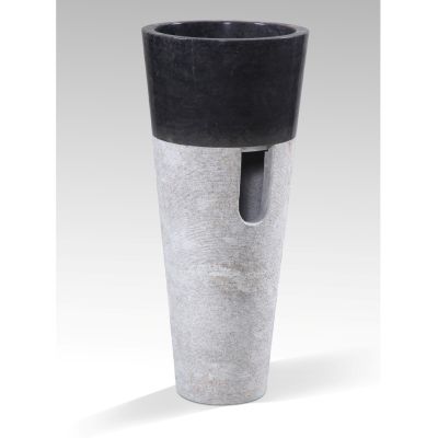 КОНУСНА МИВКА ОТ МРАМОР В ЧЕРНО И СИВО Φ40x90Hcm.HM7808.01