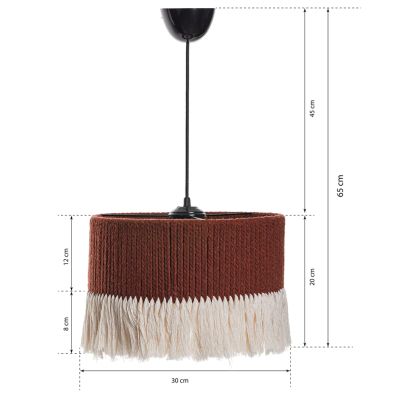 CEILING PENDANT FB97657.03, BROWN-WHITE, ROPE, Φ30x65