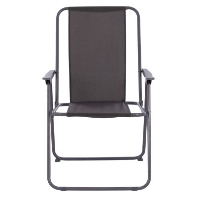 BEACH CHAIR HM5148.01, GREY FABRIC, METAL FRAME, HIGH BACK