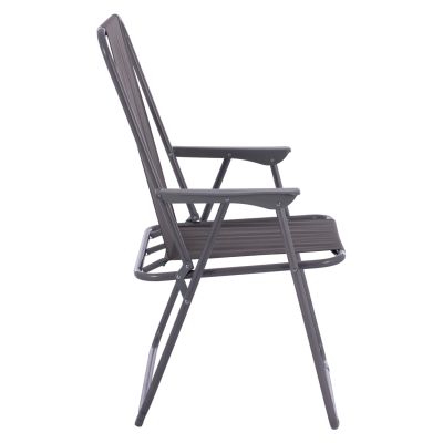 BEACH CHAIR HM5148.01, GREY FABRIC, METAL FRAME, HIGH BACK
