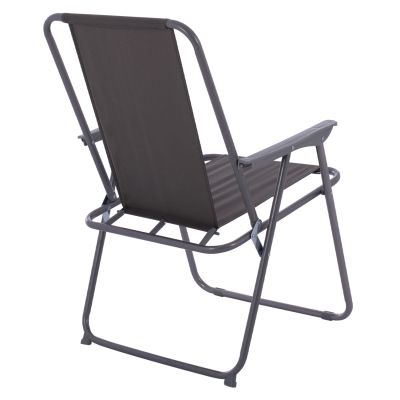 BEACH CHAIR HM5148.01, GREY FABRIC, METAL FRAME, HIGH BACK