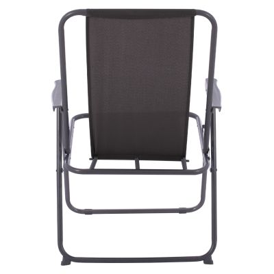 BEACH CHAIR HM5148.01, GREY FABRIC, METAL FRAME, HIGH BACK