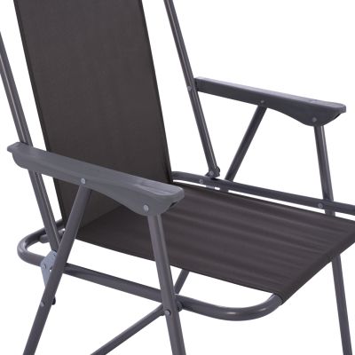 BEACH CHAIR HM5148.01, GREY FABRIC, METAL FRAME, HIGH BACK