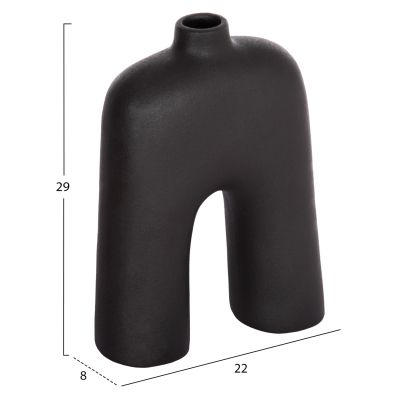 CERAMIC TABLE DECOR SERIES ISIL HM4599.02 BLACK MATTE 22x8x29Hcm.