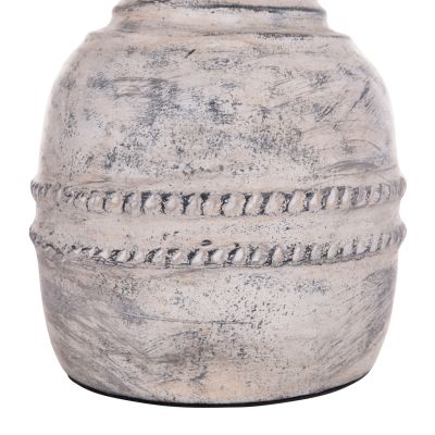 DECORATIVE TABLE VASE VERMO HM4393 TERRACOTTA IN LIGHT GREY Φ21x25Hcm.