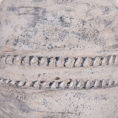 DECORATIVE TABLE VASE VERMO HM4393 TERRACOTTA IN LIGHT GREY Φ21x25Hcm.