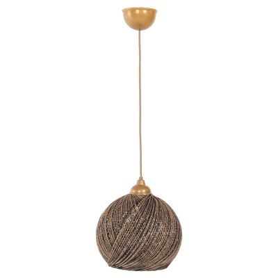 CEILING PENDANT LAMP INDOORS FB97645.01, GOLD BLACK KNITTED ROPE, D24x69 cm.