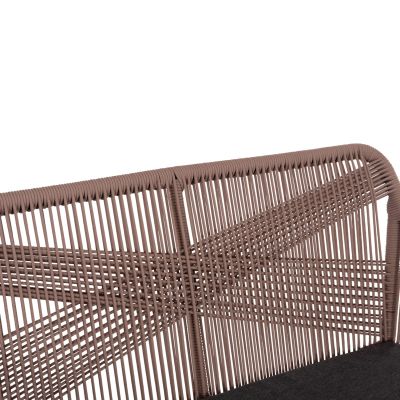 OUTDOOR SOFA 2-SEATER MYRTIA HM5550.12 ALUMINUM IN ANTHRACITE--TESLIN ROPE IN BEIGE 123x61x90Hcm.