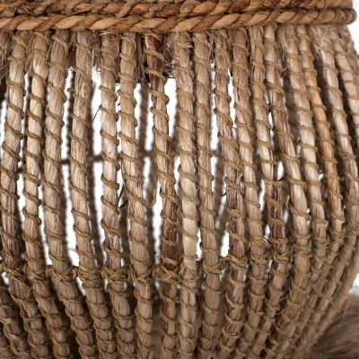 CEILING PENDANT ABACA FIBERS IN NATURAL 30x30x45-80Hcm.HM7772