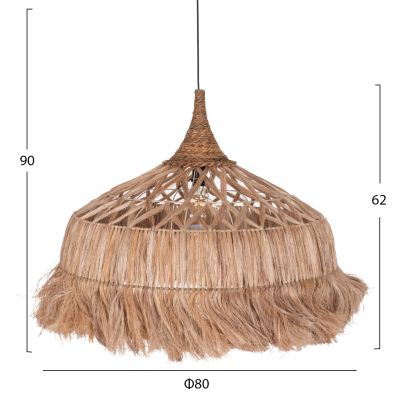 CEILING PENDANT MADE OF ABACA FIBERS IN NATURAL COLOR Φ80x62-90Hcm.HM7780