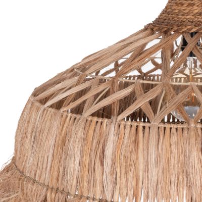 CEILING PENDANT MADE OF ABACA FIBERS IN NATURAL COLOR Φ80x62-90Hcm.HM7780