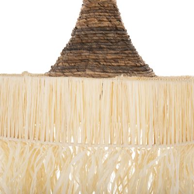 CEILING PENDANT LAMP WITH FRINGES HM7854 DRIED PALM FIBERS Φ51x37Hcm.