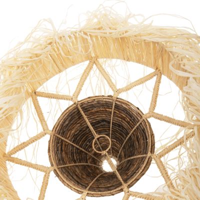 CEILING PENDANT LAMP WITH FRINGES HM7854 DRIED PALM FIBERS Φ51x37Hcm.