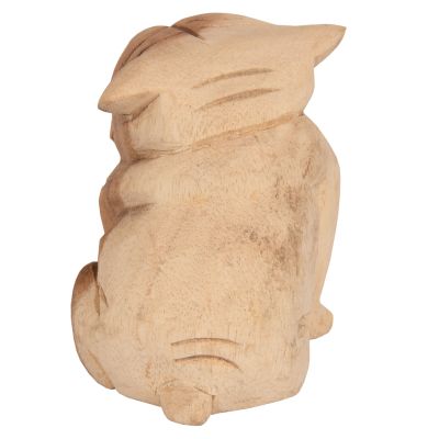 FLOOR DECORATION DOZER HM7923 BULLDOG SUAR WOOD IN NATURAL COLOR 9x8x12Ηcm.